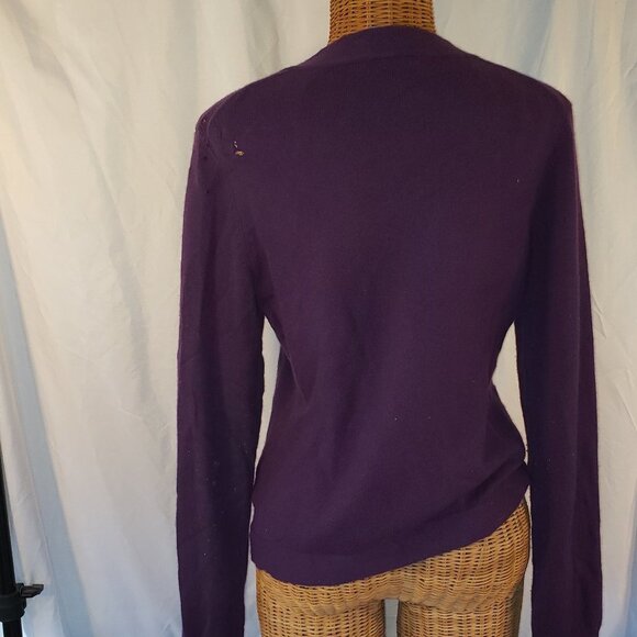 Cashmere by Charter Club Purple Cashmere Cardigan Bolero -M - Picture 3 of 5
